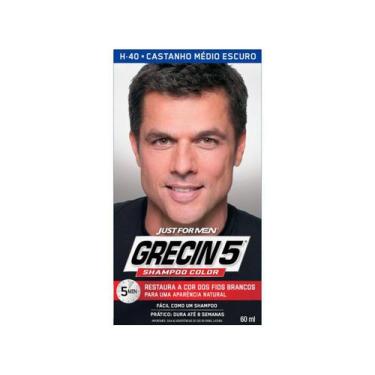 Imagem de Grecin 5 Shampoo Color Tonalizante Castanho Médio Escuro 60ml, Castanh