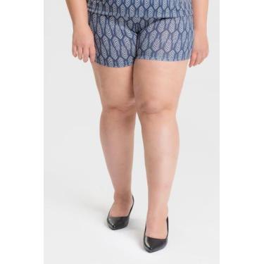 Imagem de Shorts Feminino Plus Size Malha Fria Sublimada Cós c/ Elástico - Seren