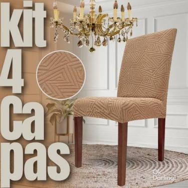 Imagem de Americana - Kit 4 Capas de Cadeira Linha Gold - Caramelo - OK Darling