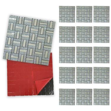 Imagem de Pastilha De Vidro Adesiva Kit 15 Parede Banheiro Box Sala Decorativa Moderna Reforma Requintado Facil Aplicacao