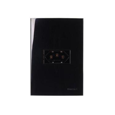 Imagem de Tomada Margirius Sleek 2p+t 10a Com Placa 4x2 Preto Ebony