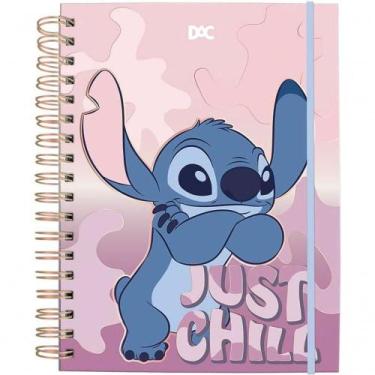 Imagem de Caderno Smart Colegial Com 80 Folhas Reposicionáveis Stitch Fechamento
