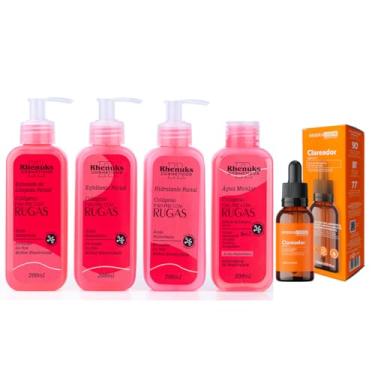 Imagem de Kit Skincare Masculino Anti-Rugas + Sérum Clareador 5 itens