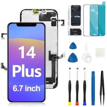 Imagem de Substituição de tela para iPhone 14 Plus com alto-falante frontal cabo flexível sensor de proximidade 3D Touch LCD quadro display digitalizador kit de reparo conjunto completo A2632 A2885 A2886 A2887