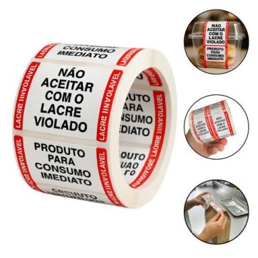 Imagem de Etiqueta Lacre de Segurança para Delivery 4000 Unidades Adesiva Inviol