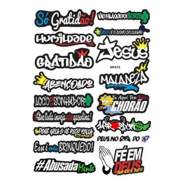Imagem de Cartela De Adesivo Vareados 18 Stickers Carro Moto Notebook - Resitank