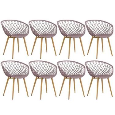Imagem de Laraz Home Decor, Kit 8 Cadeiras Clarice Nest Sidera com Apoio de Braç