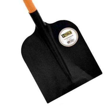 Imagem de Pá Chipa Quadrada Temperada 28X25CM com Cabo Longo de Madeira para Campo e Jardinagem D...