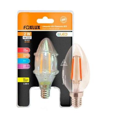 Imagem de Lâmpada LED Vela E14 2W 110V Econômica e Durável Branco Foxlux