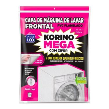 Imagem de Capa para Máquina de Lavar Plast Leo Korino Mega - F em PVC 100% com Manta de Poliéster