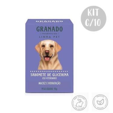 Imagem de Kit c/10 Sabonete Pet Vegetal de Glicerina em Barra Granado 90g