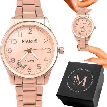 Imagem de Relógio Feminino Digital Maria com Pulseira de Silicone com Caixa Premium para Presente Rosê
