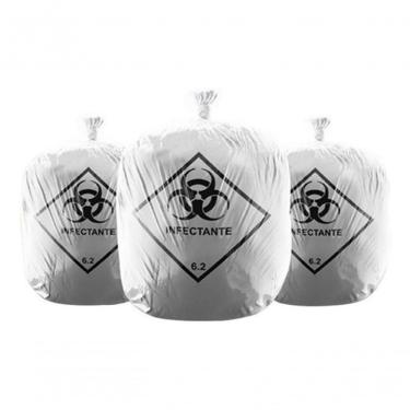 Imagem de Saco de Lixo Infectante 50 Litros para Descarte Hospitalar 100 Unidades Branco Higipack