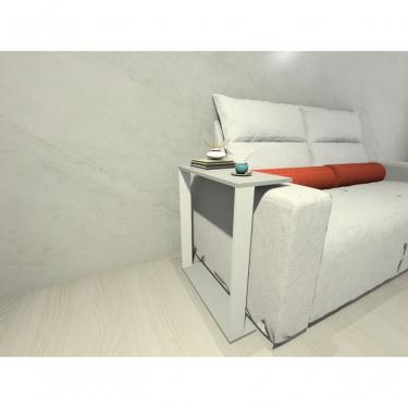 Imagem de Mesa Lateral para Sofá Estilo Industrial Retangular Tampo MDF Base MDF 60CM Branco, Cinza