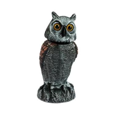 Imagem de Espantalho De Coruja Falsa Para Jardim Externo Com Cabeça Rotativa E L