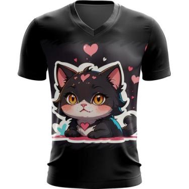 Imagem de Camiseta Gola V Dia dos Namorados Gatinho 11 - Kasubeck Store®, GG