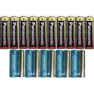 Imagem de 5 Pares de Pilhas Pequena AA Alcalina Panasonic Power Alkaline + 5 par