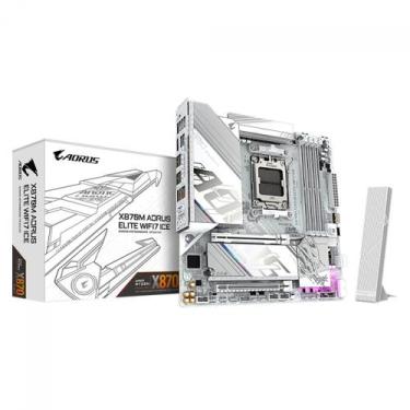 Imagem de Placa Mãe Gigabyte X870M AORUS ELITE WIFI7 ICE, Chipset X870, AMD AM5,