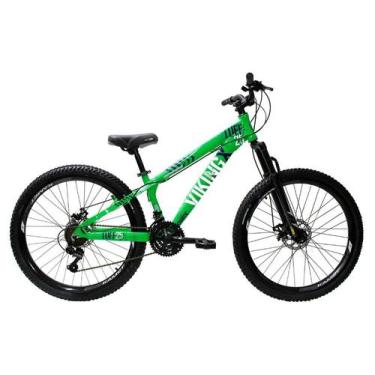 Imagem de Bicicleta Aro 26 Bike Vikingx Freeride Freio a Disco , Verde neon, TU