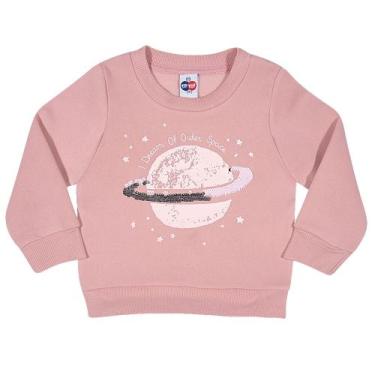 Imagem de Blusa Moletom Tip Top Infantil Manga Longa Menino Ou Menina, Rosa drea
