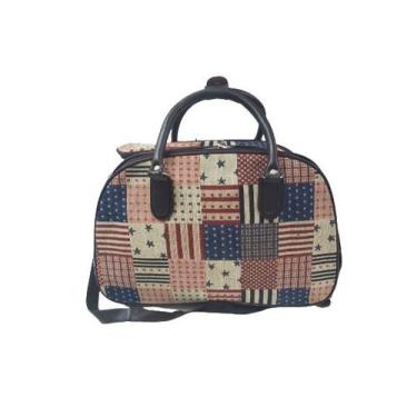 Imagem de Bolsa  mala de bordo para viagem resistente unissex usa - LC, Bege