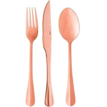 Imagem de Faqueiro Positano 18 Peças Aço Inox Rose Gold Lyor