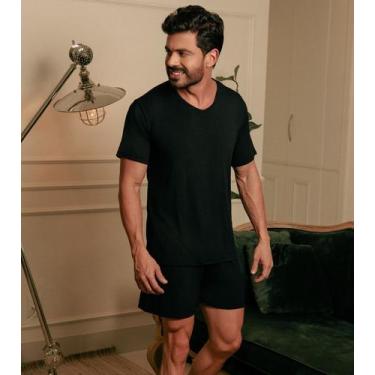 Imagem de Pijama masculino curto ref.197 - LEDS INTIMA, Preto, GG