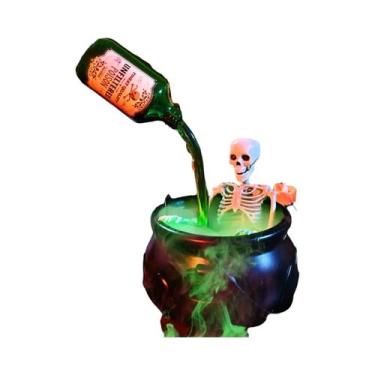 Imagem de Caldeirão De Bruxa De Halloween Com Luz LED E Nebulizador De Névoa, De