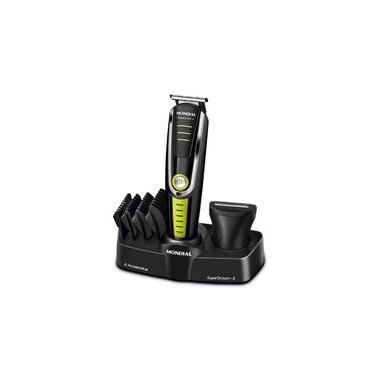 Imagem de Aparador De Pelos Mondial Super Groom Lâminas Em Aço Inox 6w Bg-04 Preto/verde Bivolt
