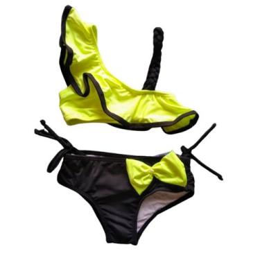 Imagem de Biquini Infantil Alça Trançada Sunquini Laço Akamai, Verde neon, 4
