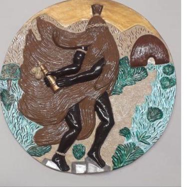 Imagem de Placa decorativa Obaluaê omulu 40 cm - guias brajas ogunhÊ