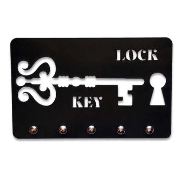 Imagem de Porta Chaves Lock And Key Decoração Criativa - Geek Vip, Preto