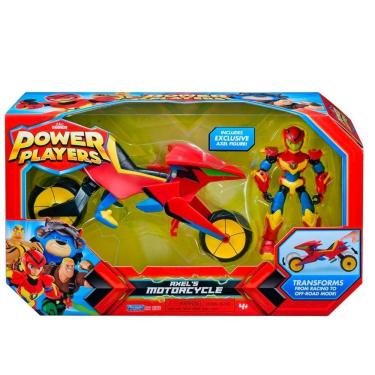 Imagem de Veículo com Figura 2172 Power Players Transformação com Minergia Axel e Moto Off Road Sunny Brinquedos