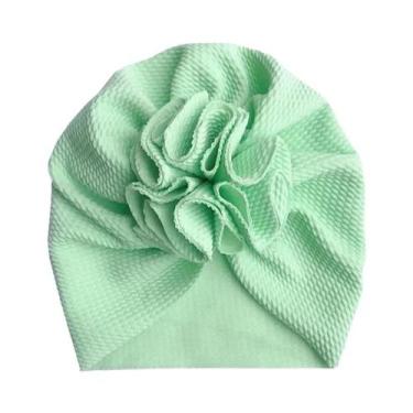 Imagem de Chapéu Turbante Com Flores Para Bebês Meninas, Gorro Macio Para Recém-
