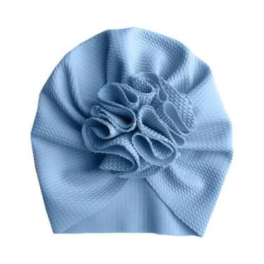 Imagem de Chapéu Turbante Com Flores Para Bebês Meninas, Gorro Macio Para Recém-