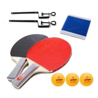 Imagem de Kit Ping Pong Tênis De Mesa 2 Raquetes + 3 Bolinhas + 1 Rede - Aoshida