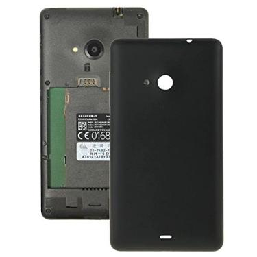 Imagem de Peças de reposição para reparo de superfície brilhante cor sólida capa traseira de bateria de plástico para Microsoft Lumia 535 (preto) peças (cor: preta)