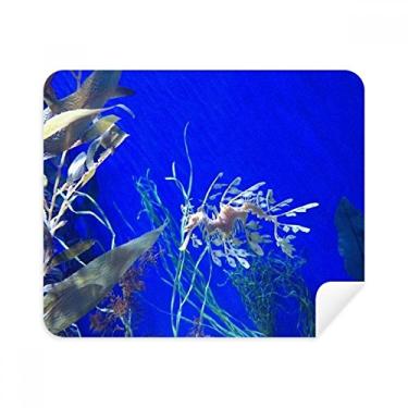 Imagem de Pano de limpeza de água profundo oceano azul hipocampo limpador de tela 2 peças tecido de camurça