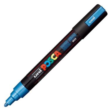 Imagem de Caneta Posca Uni Ball Pc-5M Azul Metálico