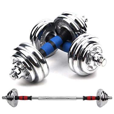 Imagem de Halteres de peso ajustável Halteres de fitness galvanizado academia Halteres de barra para homens musculação treinamento braço muscular, 15 kg