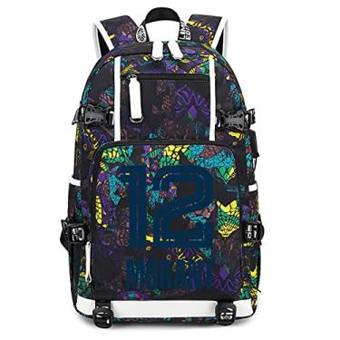 Imagem de Mochila multifuncional jogador de basquete Star Morant para viagem, estudante, laptop, fãs, livros, para homens e mulheres, Azul - Padrão 2, tamanho �nico