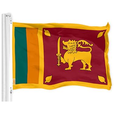 Imagem de G128 Bandeira do Sri Lanka do Sri Lanka | 9,5 x 1,5 m | Poliéster impresso 150D - interior/exterior, cores vibrantes, ilhós de latão, poliéster de qualidade, muito mais grosso mais durável do que poliéster 75D 100D