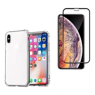 Imagem de Kit Capa Anti Impacto e Película De Vidro 3D 9D Para iPhone 8 11 13 Pro 14 Pro Max (iPhone Xs)