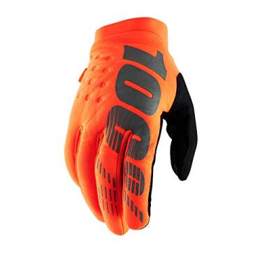 Imagem de Luvas de motocicleta para meninos 100% Brisker Cold-Weather – Laranja fluorescente/Preta/Pequena