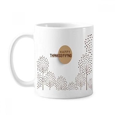 Imagem de Caneca de cerâmica com estampa de aquarela de peru para o Dia de Ação de Graças