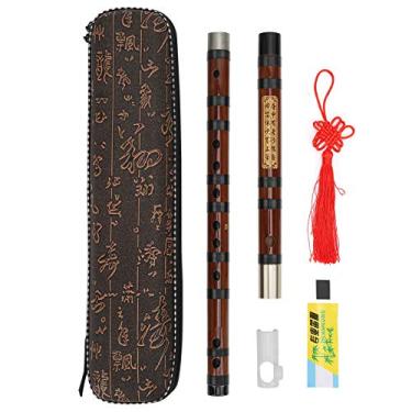 Imagem de Flauta de Bambu Bitter, Flauta de Bambu D-Key Lettering Corpo Material Seco Dizi Kit Instrumento de Sopro Tradicional