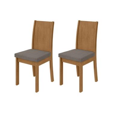 Imagem de Conjunto com 2 Cadeiras Athenas Suede Animale Bege e Amêndoa Clean