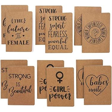 Imagem de Blocos de notas femininos Kraft Pocket Journal (4 x 5,7 polegadas, pacote com 12)