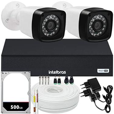 Imagem de Kit Cftv 2 Cameras Full Hd 1080p 4X1 Dvr Intelbras Mhdx 1004