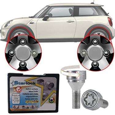 Imagem de Trava Antifurto Anti Roubo de Roda Parafuso Porca Farad Starlock Mini One 2007 em Diante Com Mais de 10.000 Segredos N1/E Black